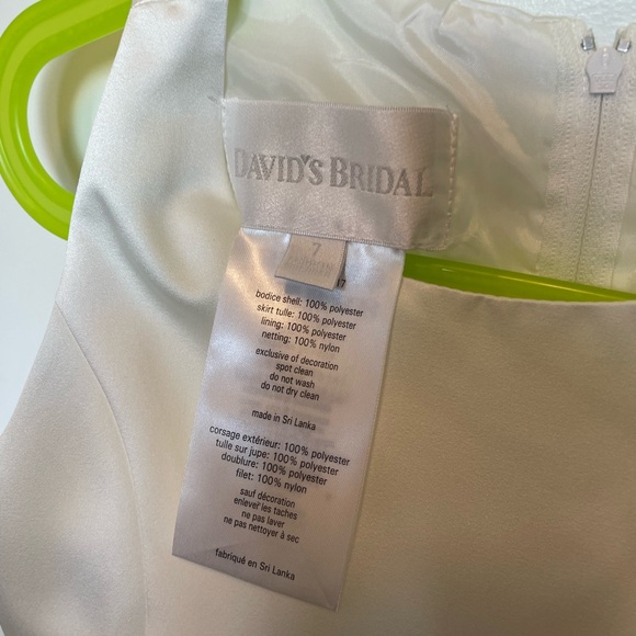 DAVID'S BRIDAL
Satin Tulle Wedding Flower Girl Dress with Colored Petals - Picture 3 of 7